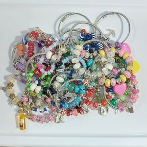 CLEARANCE 28 Colorful Beaded Charm Bracelet Set